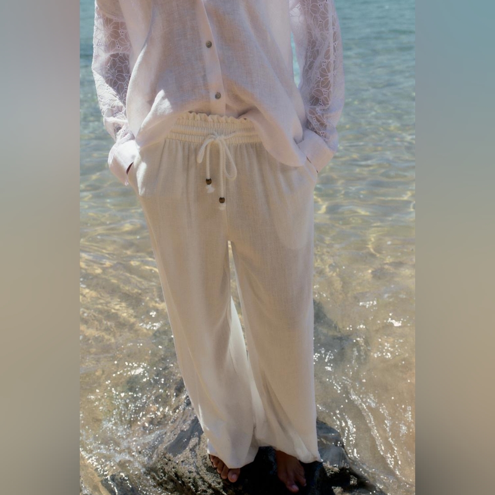 ZARA RUSTIC PANTS WITH ELASTIC WAIST BAND